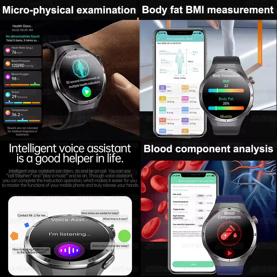 2025 New For HUAWEI Medical Grade Blood Fat Smartwatch ECG Bluetooth call Uric Acid Blood Pressure Health Monitoring Smart Watch