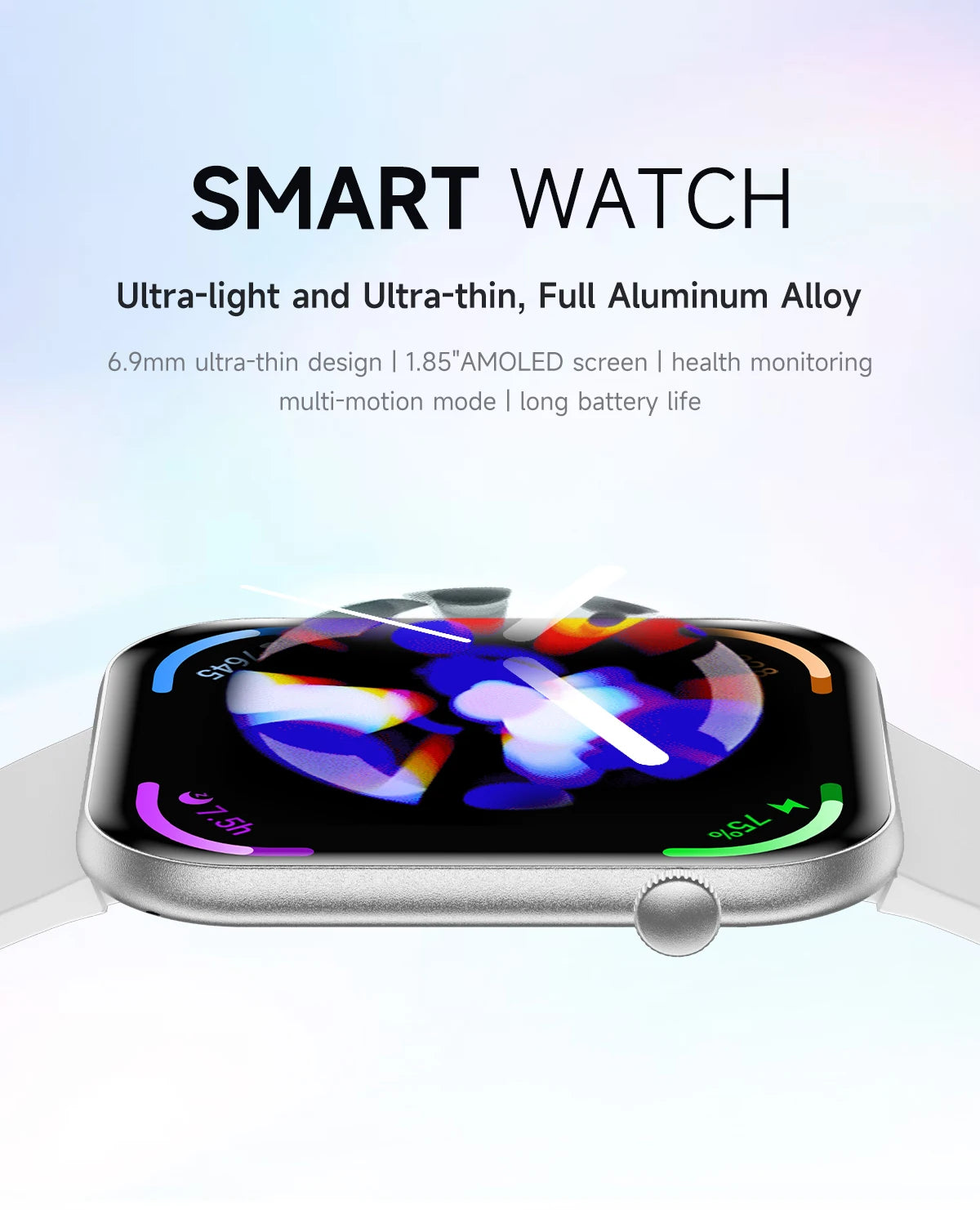 New For Women. Ultra Thin Smartwatch Bluetooth Call 1.85inch AMOLED IP68 Waterproof Heart Rate Sports Track Smart Bracelet