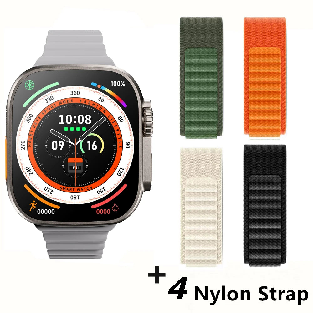 Smart Watch Ultra NFC Door Access Unlock Smartwatch 10 GPS Bluetooth Call Wireless Charge Fitness Bracelet Men Women For Sport
