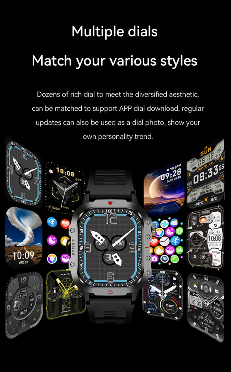 XIAOMI Military Smart Watch Men IP68 5ATM Outdoor Sports Fitness Tracker Health Monitor 1.81 Inch BT Call Smartwatch New