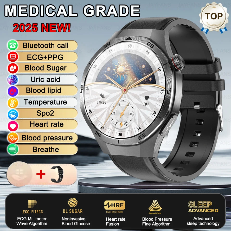 2025 New For HUAWEI Medical Grade Blood Fat Smartwatch ECG Bluetooth call Uric Acid Blood Pressure Health Monitoring Smart Watch