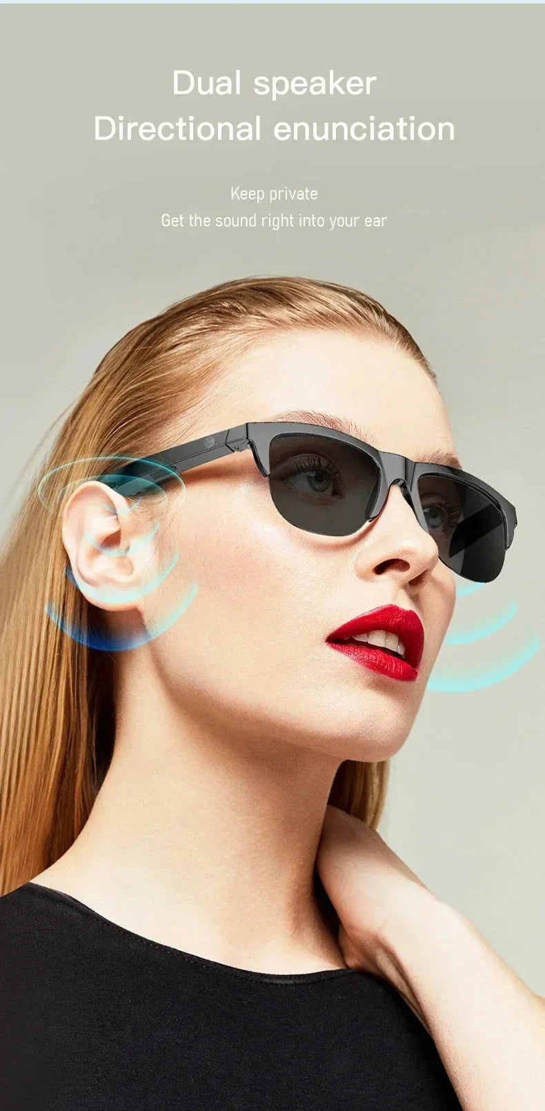 Xiaomi Smart Sunglasses Glasses Bluetooth Call AI Intelligent Headphones HIFI Blue Light Waterproof Anti-UV For Men Women Gift