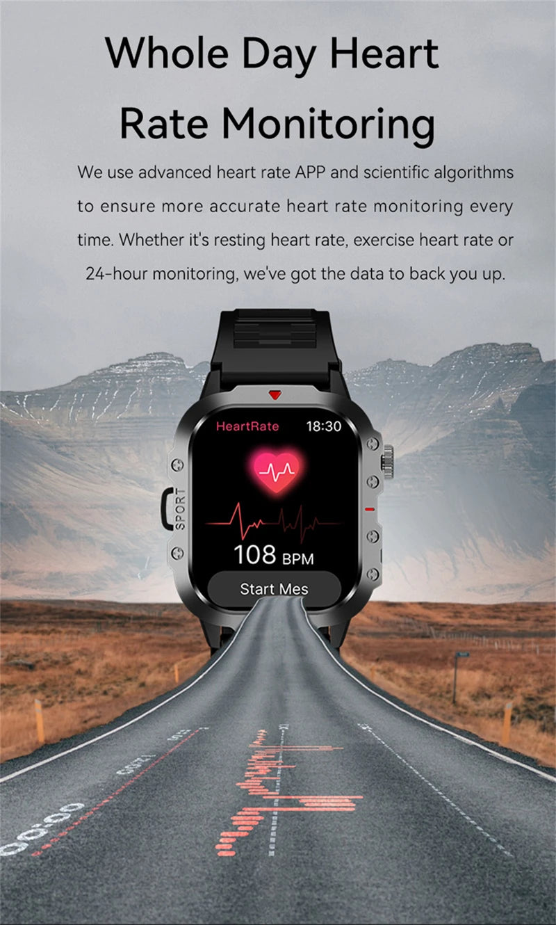 XIAOMI Military Smart Watch Men IP68 5ATM Outdoor Sports Fitness Tracker Health Monitor 1.81 Inch BT Call Smartwatch New