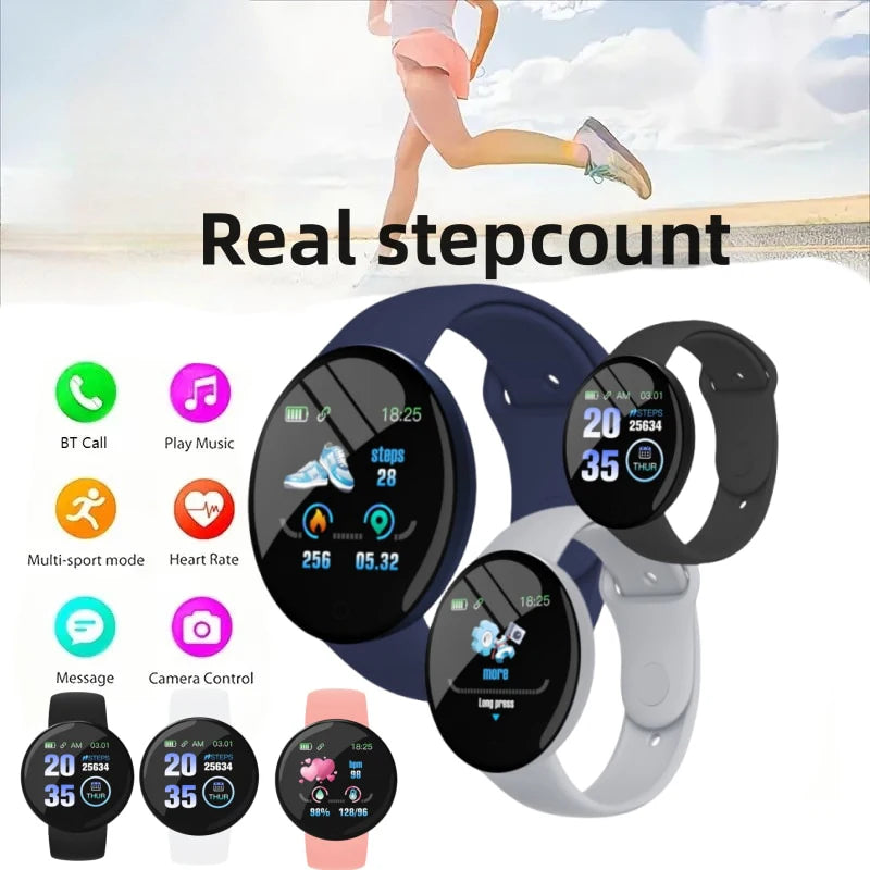 D18 Smartwatch Circular Color Screen With Multiple Sports Modes Call Information Reminder Photo Taking Music Smart Bracelet New