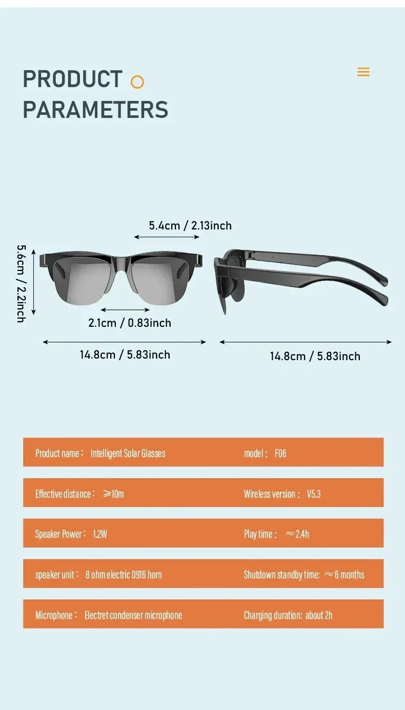 Xiaomi Smart Sunglasses Glasses Bluetooth Call AI Intelligent Headphones HIFI Blue Light Waterproof Anti-UV For Men Women Gift
