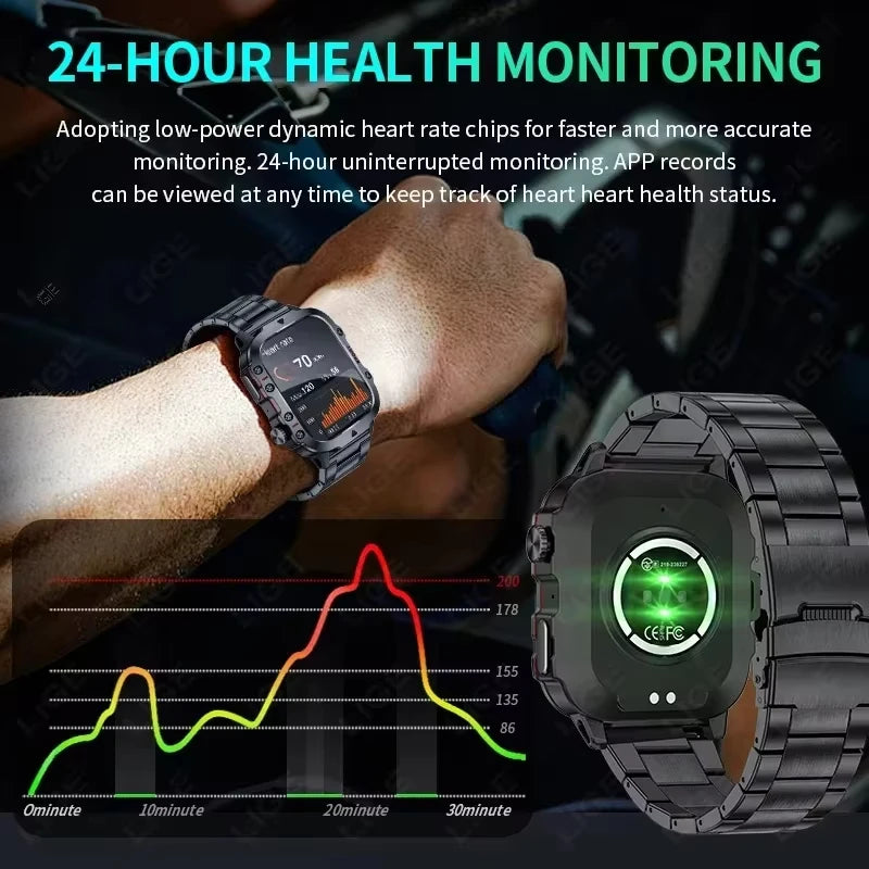 XIAOMI Military Smart Watch Men IP68 5ATM Outdoor Sports Fitness Tracker Health Monitor 1.81 Inch BT Call Smartwatch New