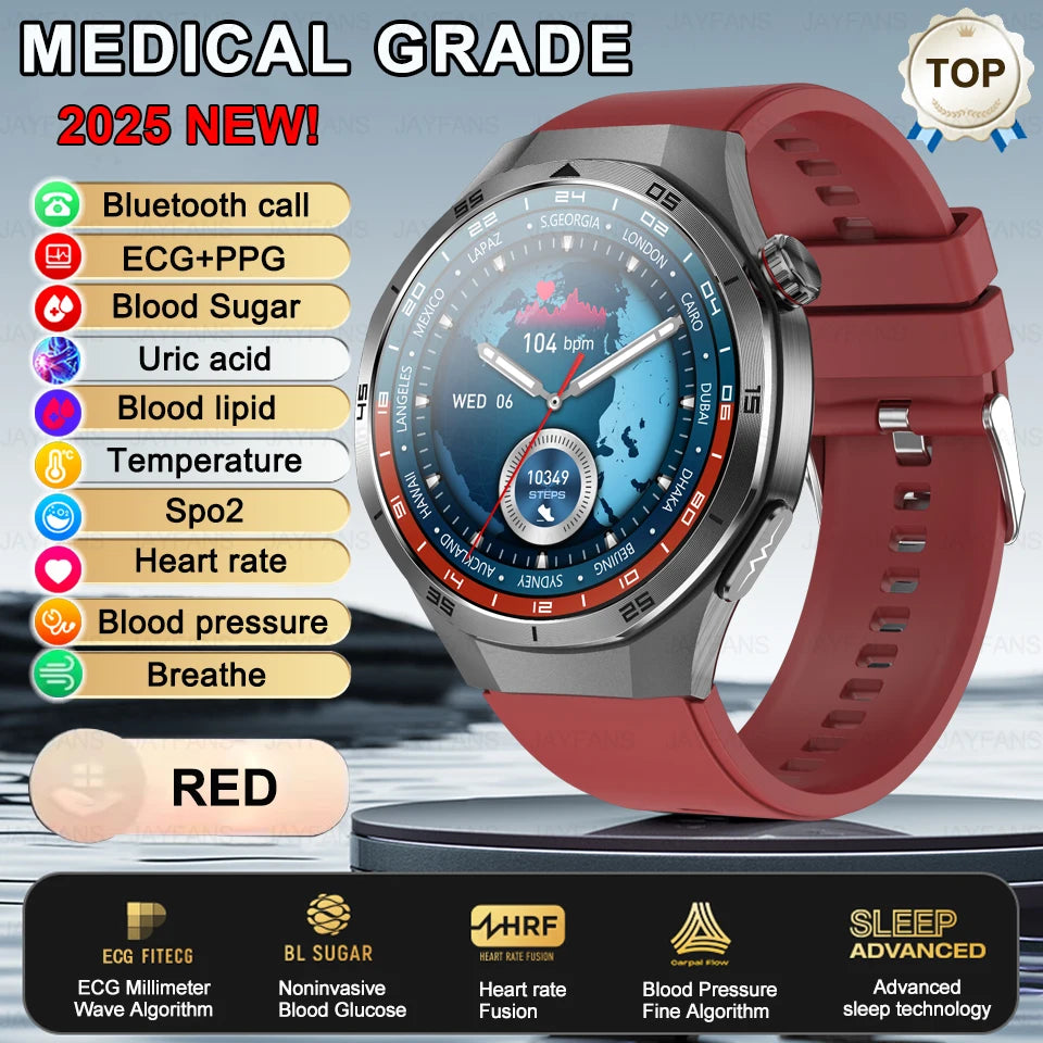 2025 New For HUAWEI Medical Grade Blood Fat Smartwatch ECG Bluetooth call Uric Acid Blood Pressure Health Monitoring Smart Watch