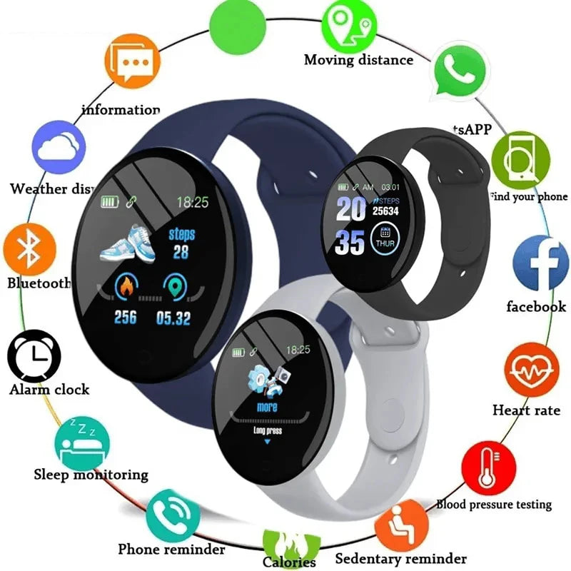 D18 Smartwatch Circular Color Screen With Multiple Sports Modes Call Information Reminder Photo Taking Music Smart Bracelet New