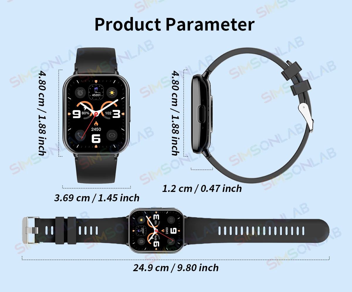 New Fashion Smart Watch 1ATM Waterproof Watch 5 Lite Heart Rate Monitoring Bluetooth Call 1.83HD Screen Outdoor Sport Watch Gift