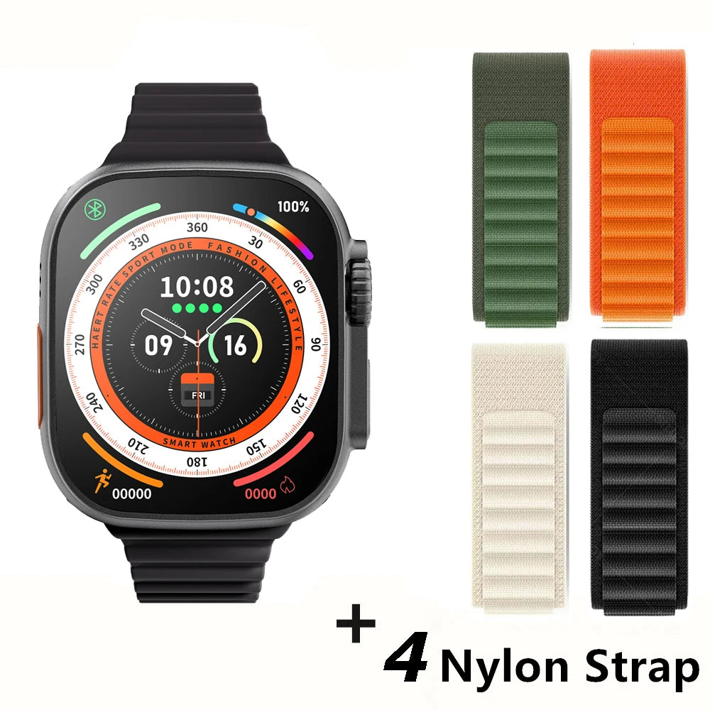 Smart Watch Ultra NFC Door Access Unlock Smartwatch 10 GPS Bluetooth Call Wireless Charge Fitness Bracelet Men Women For Sport