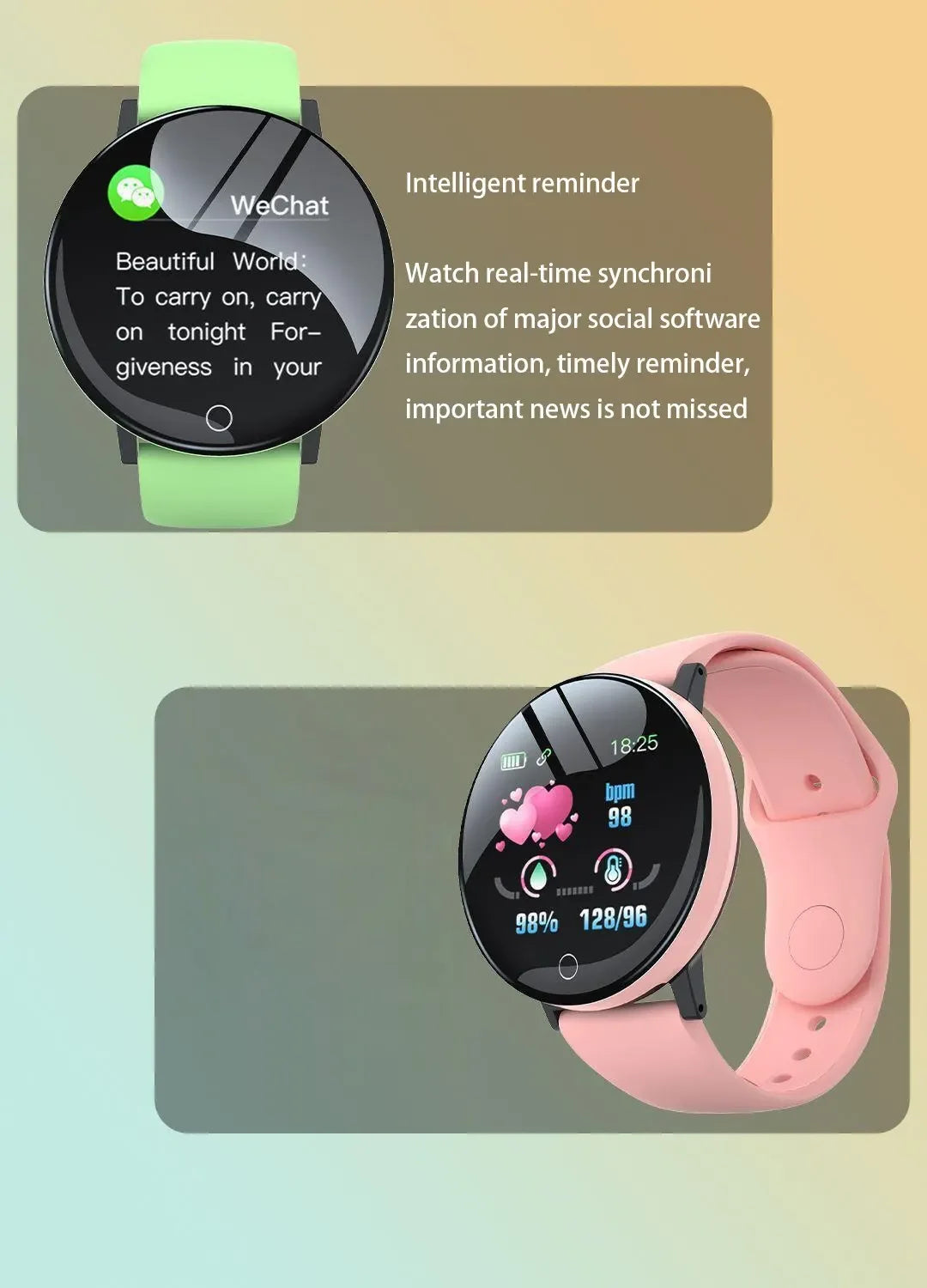 D18 Smartwatch Circular Color Screen With Multiple Sports Modes Call Information Reminder Photo Taking Music Smart Bracelet New