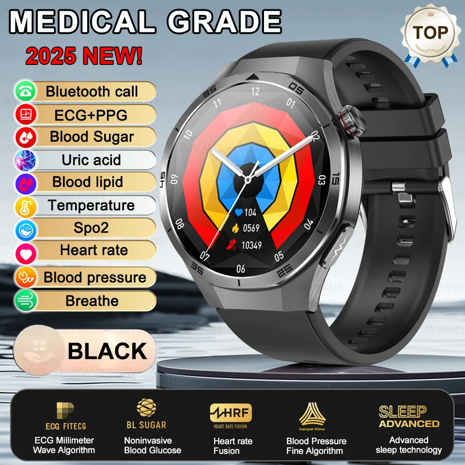 2025 New For HUAWEI Medical Grade Blood Fat Smartwatch ECG Bluetooth call Uric Acid Blood Pressure Health Monitoring Smart Watch