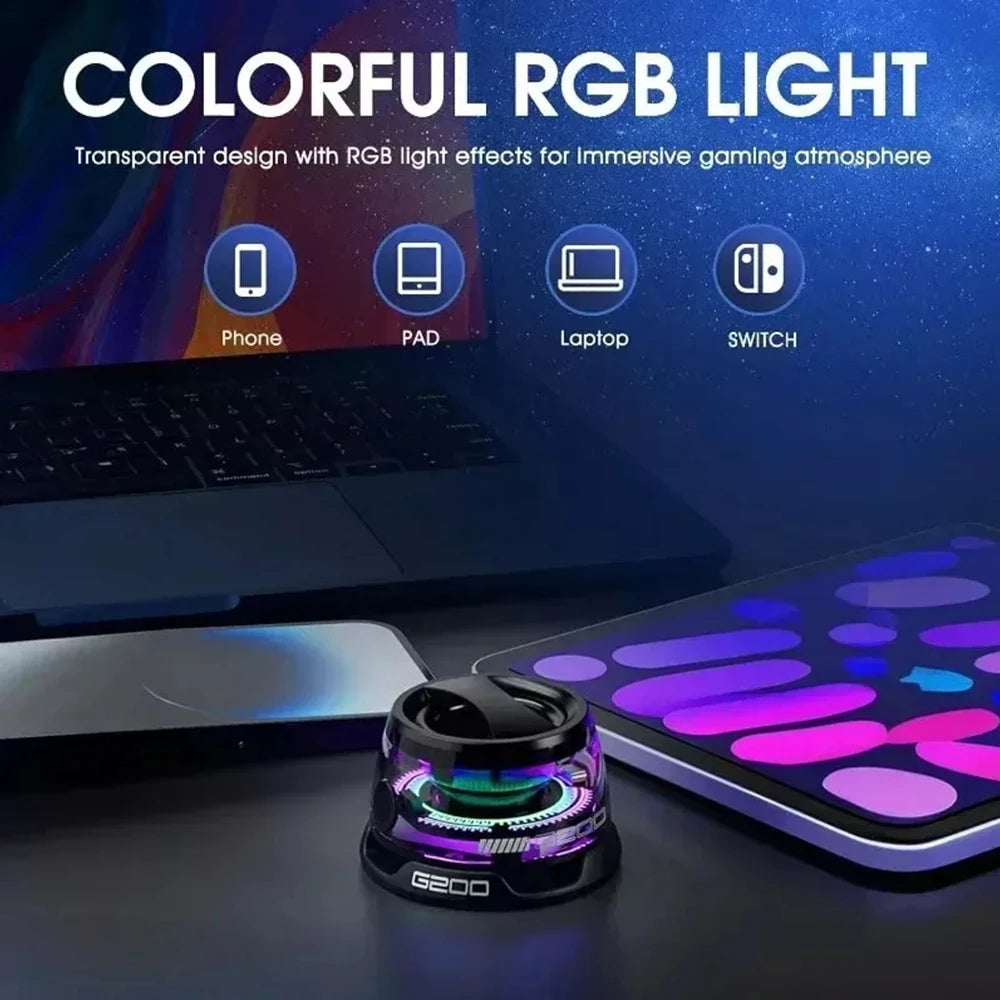G200 Magnetic Portable Bluetooth 5.3 Speaker Mini Sound Box Multifunctional LED Color Light Stereo Soundbar Wireless Loudspeaker