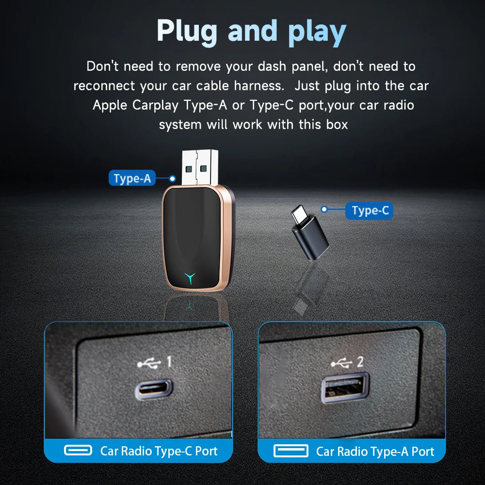NEW 2 In 1 Wireless Carplay AI Box Android Auto Plug And Play 2025 5G WIFI For iphone Android Phone Wired Carplay To Wireless