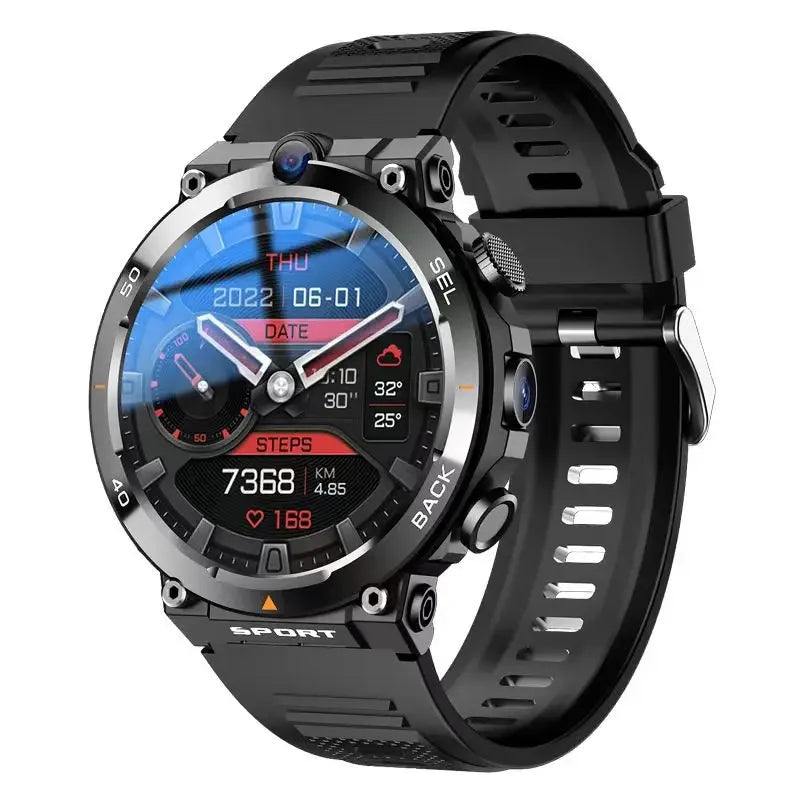 1.39-inch 4G Network SIM Card Smart Watch Dual Camera GPS Wifi NFC Rugged 64G-ROM Google Play IP67 Android Men Women Smartwatch