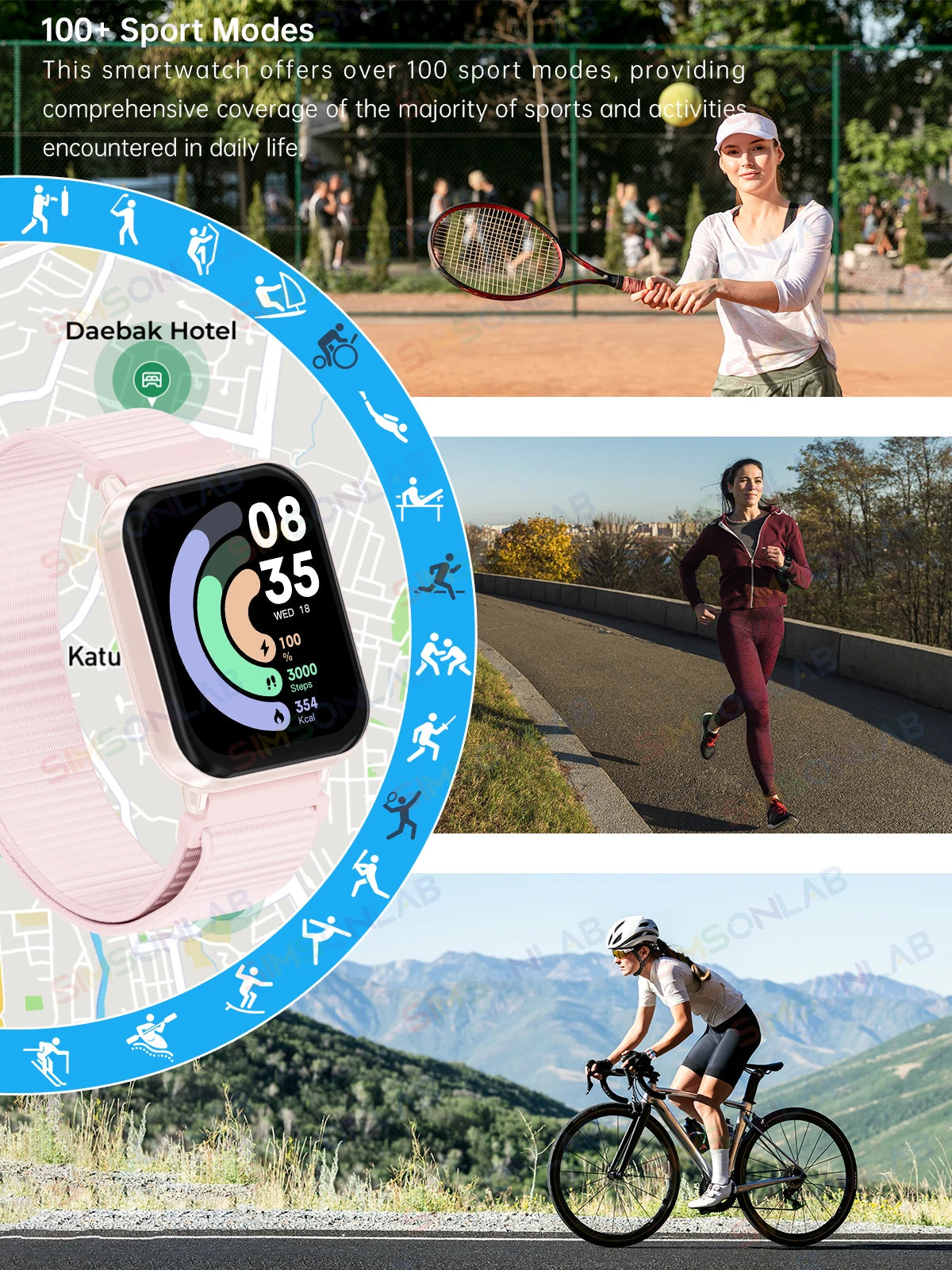 New Fashion Smart Watch 1ATM Waterproof Watch 5 Lite Heart Rate Monitoring Bluetooth Call 1.83HD Screen Outdoor Sport Watch Gift