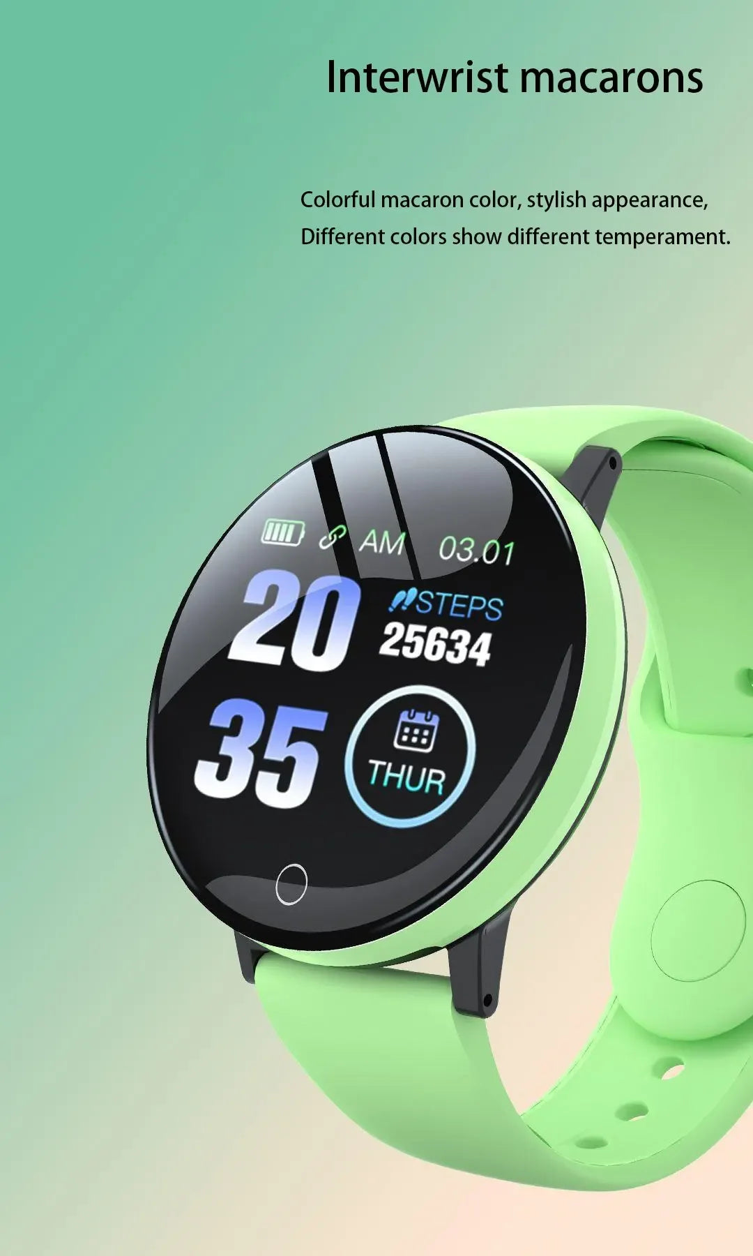 D18 Smartwatch Circular Color Screen With Multiple Sports Modes Call Information Reminder Photo Taking Music Smart Bracelet New