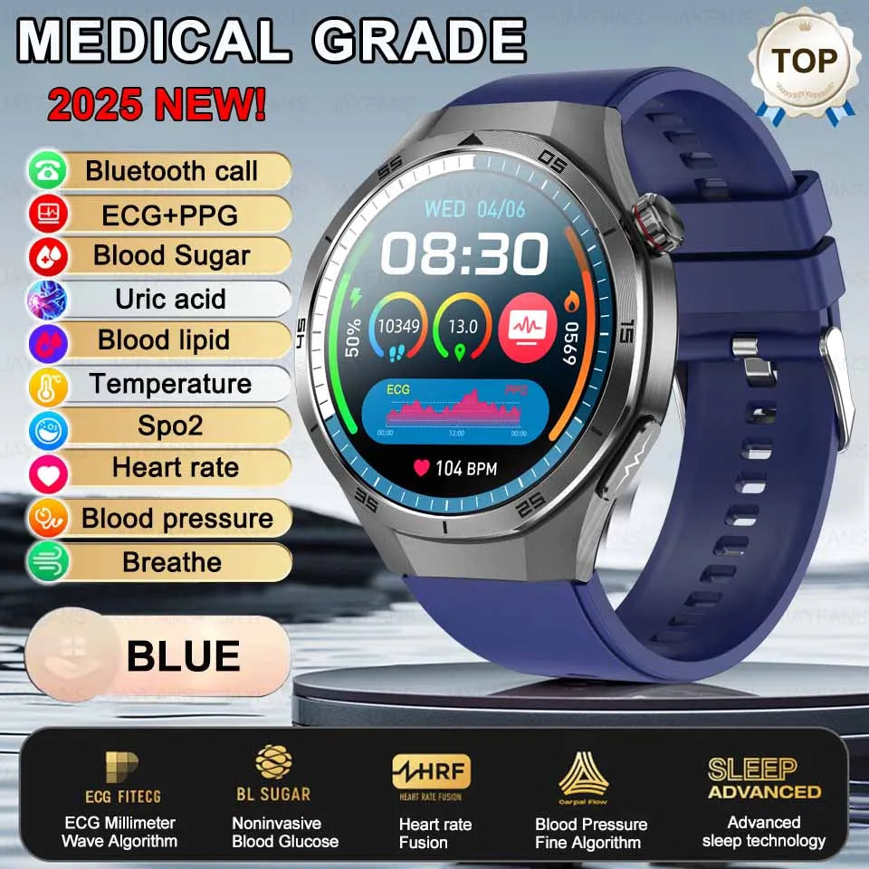 2025 New For HUAWEI Medical Grade Blood Fat Smartwatch ECG Bluetooth call Uric Acid Blood Pressure Health Monitoring Smart Watch