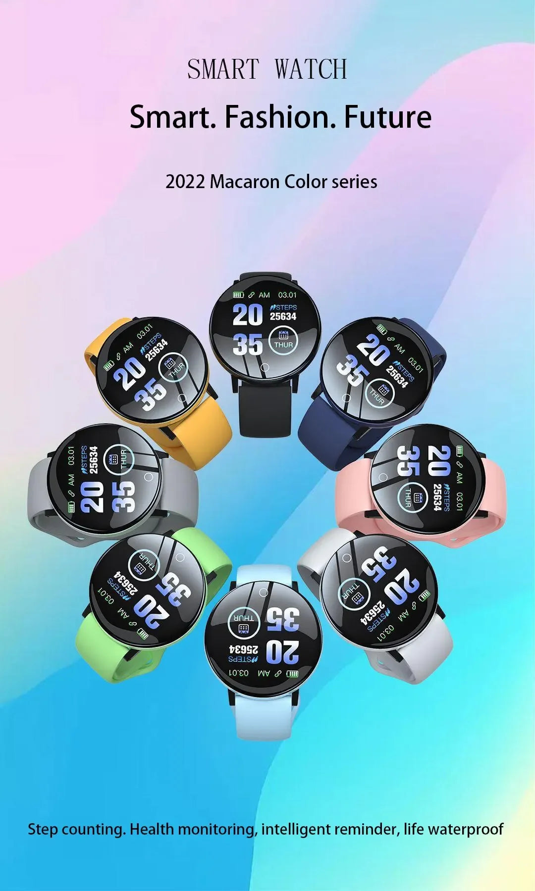 D18 Smartwatch Circular Color Screen With Multiple Sports Modes Call Information Reminder Photo Taking Music Smart Bracelet New