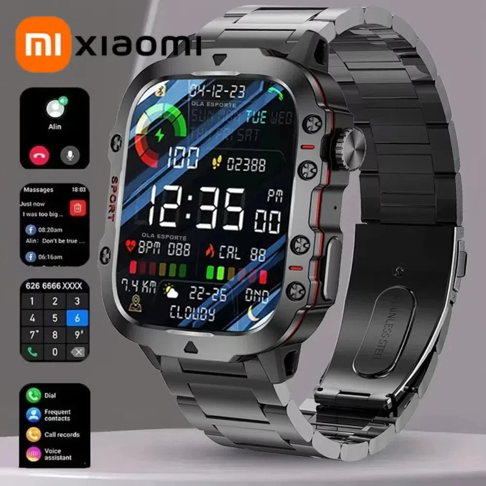 XIAOMI Military Smart Watch Men IP68 5ATM Outdoor Sports Fitness Tracker Health Monitor 1.81 Inch BT Call Smartwatch New