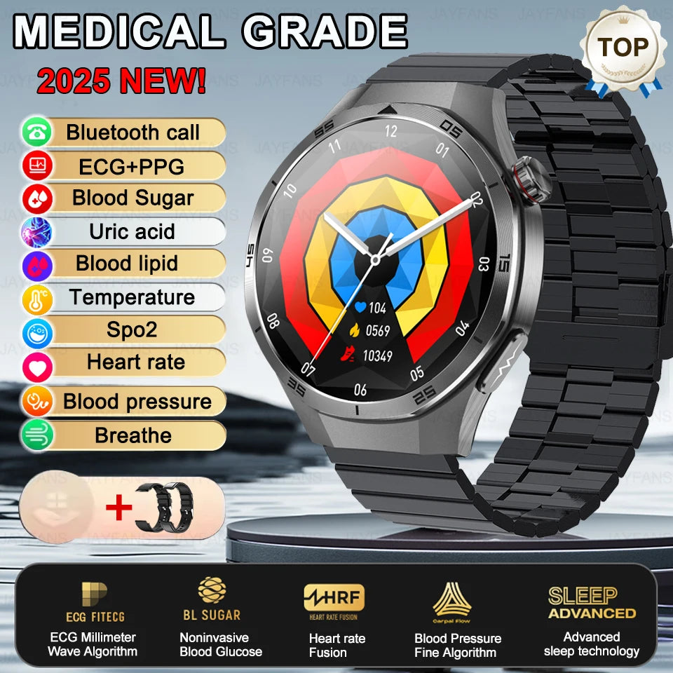 2025 New For HUAWEI Medical Grade Blood Fat Smartwatch ECG Bluetooth call Uric Acid Blood Pressure Health Monitoring Smart Watch