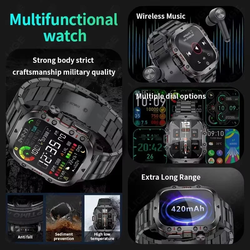 XIAOMI Military Smart Watch Men IP68 5ATM Outdoor Sports Fitness Tracker Health Monitor 1.81 Inch BT Call Smartwatch New