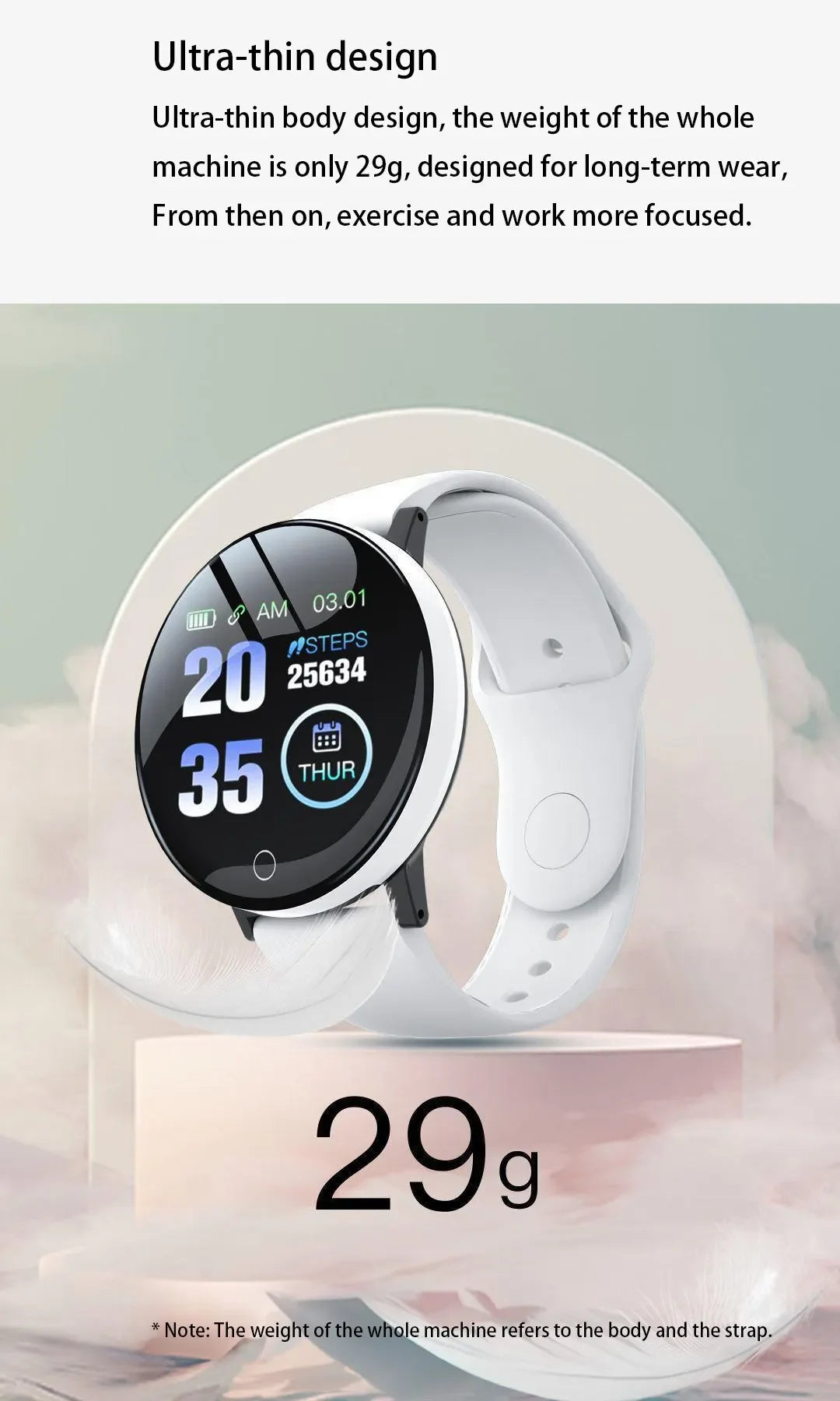 D18 Smartwatch Circular Color Screen With Multiple Sports Modes Call Information Reminder Photo Taking Music Smart Bracelet New
