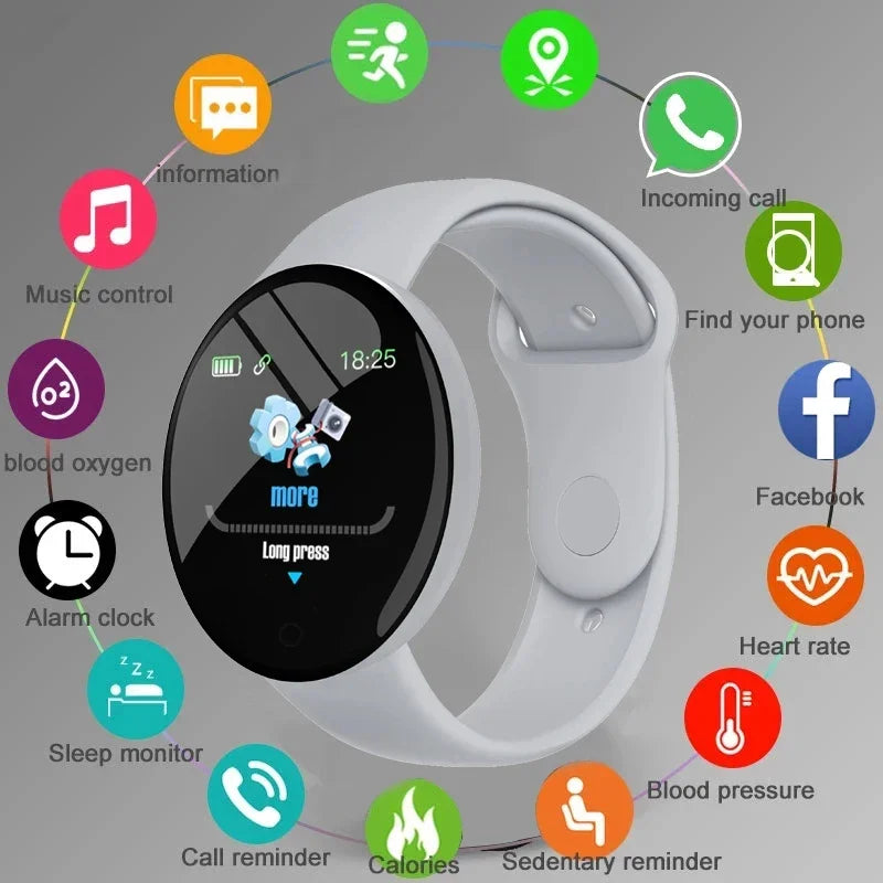 D18 Smartwatch Circular Color Screen With Multiple Sports Modes Call Information Reminder Photo Taking Music Smart Bracelet New