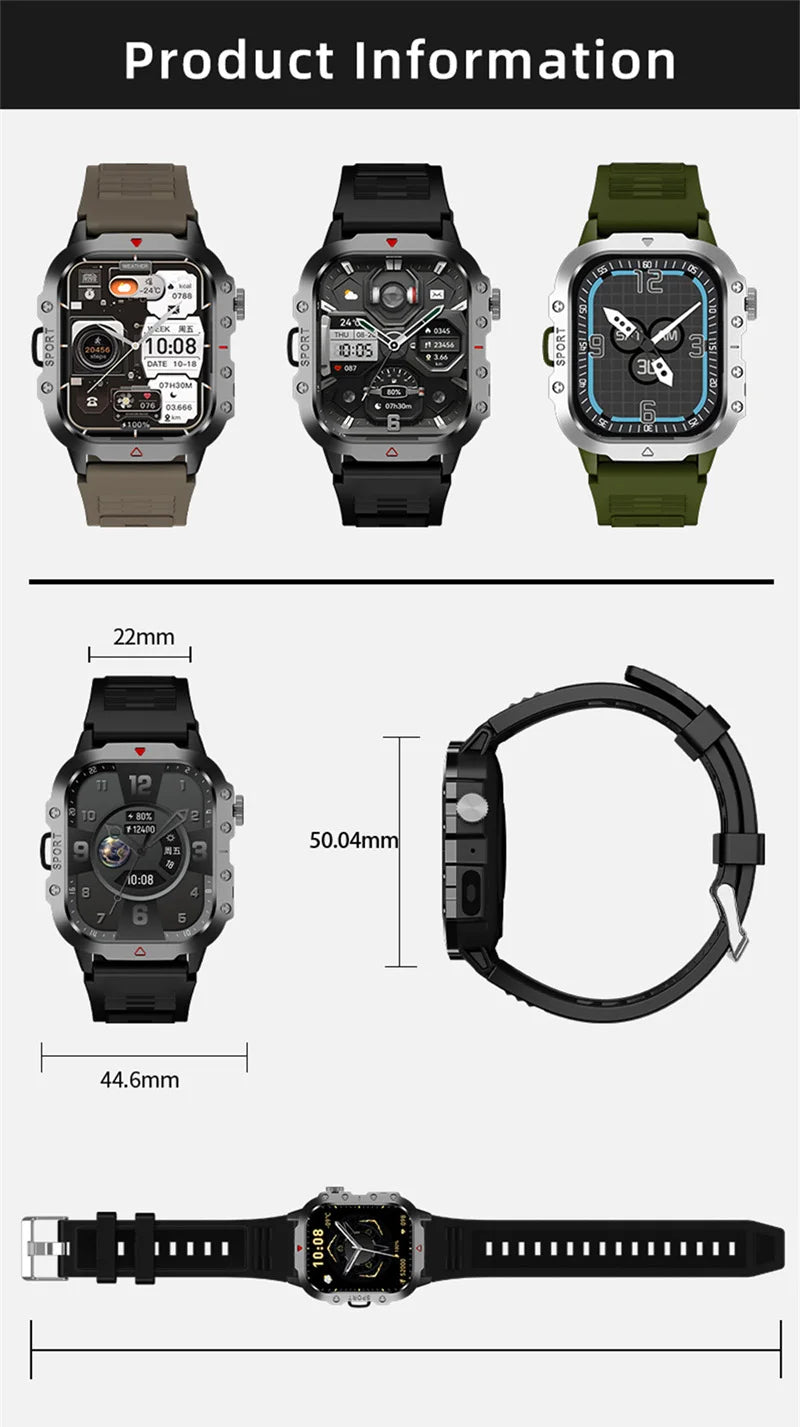 XIAOMI Military Smart Watch Men IP68 5ATM Outdoor Sports Fitness Tracker Health Monitor 1.81 Inch BT Call Smartwatch New