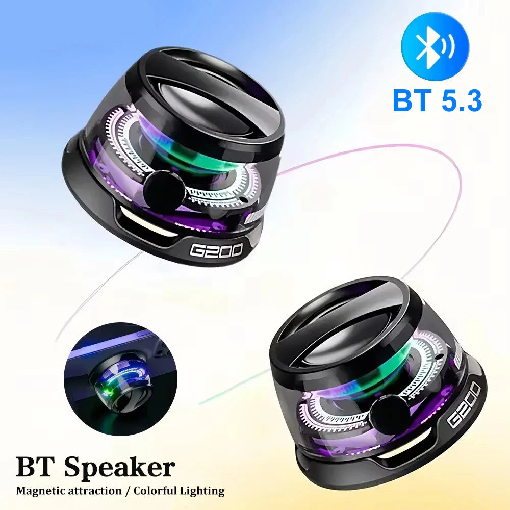 G200 Magnetic Portable Bluetooth 5.3 Speaker Mini Sound Box Multifunctional LED Color Light Stereo Soundbar Wireless Loudspeaker