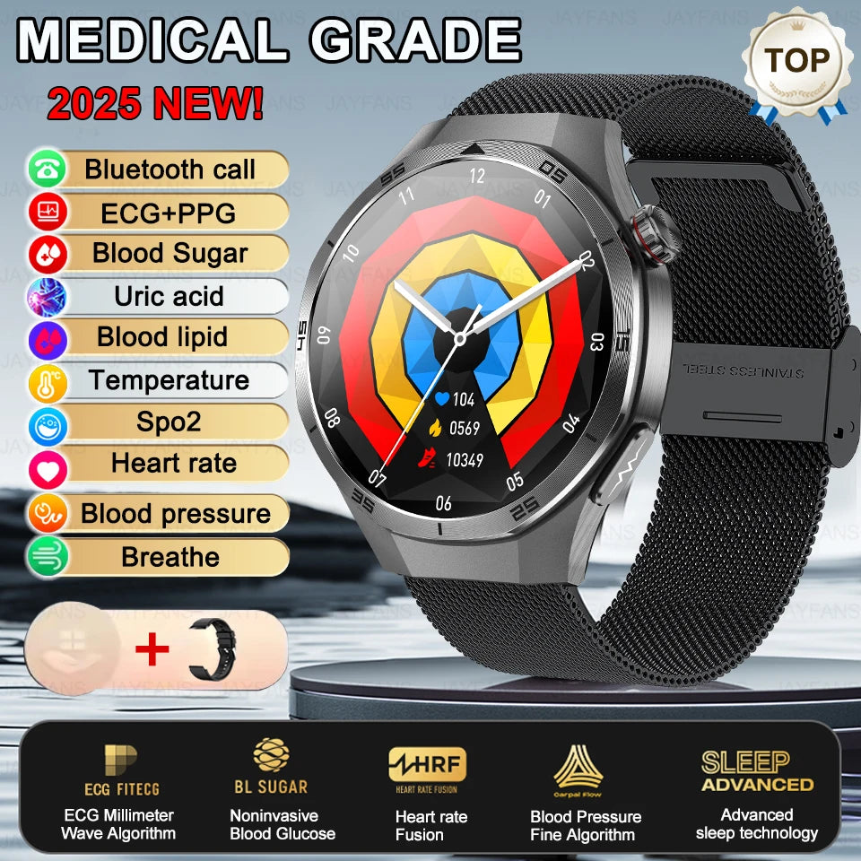 2025 New For HUAWEI Medical Grade Blood Fat Smartwatch ECG Bluetooth call Uric Acid Blood Pressure Health Monitoring Smart Watch