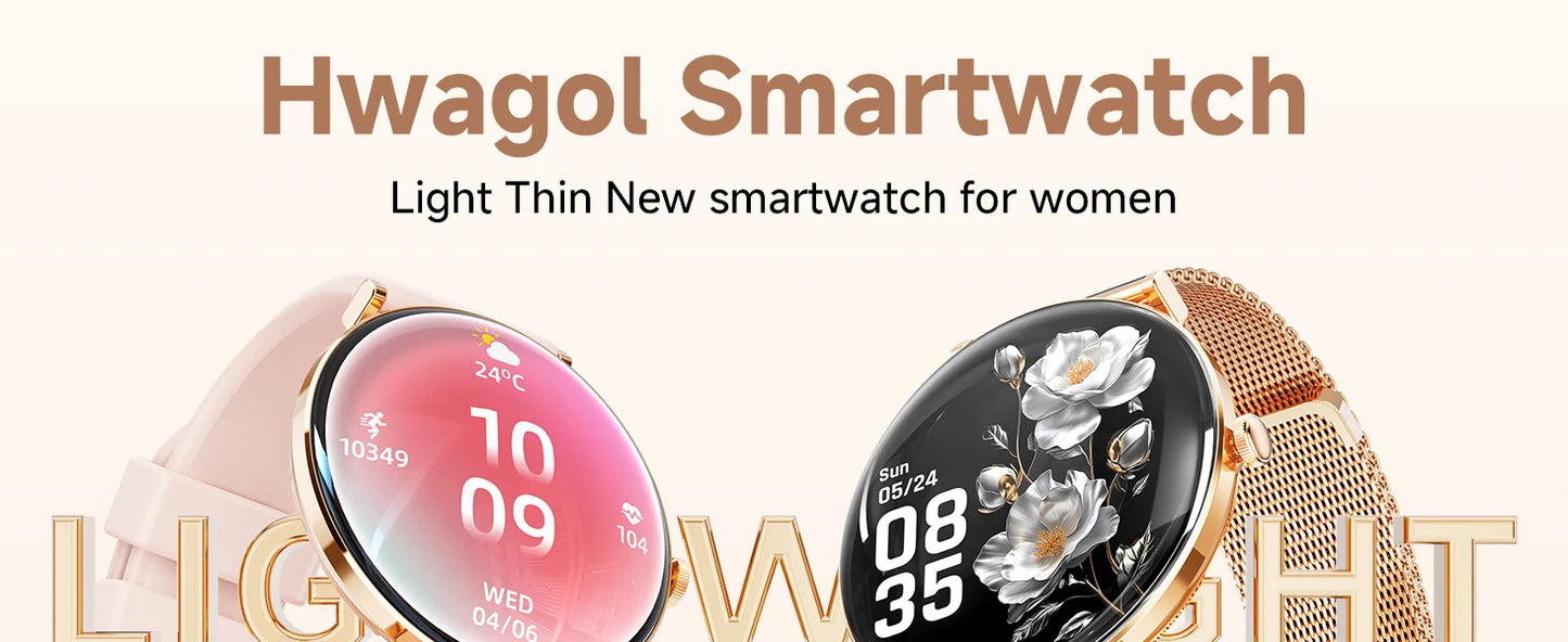 【 Amoled 】 2025 Women'S Smart Watch, 1.43 Hd Screen, Ip68 Waterproof Sports Fitness Watch, With Heart Rate, Suitable For Android