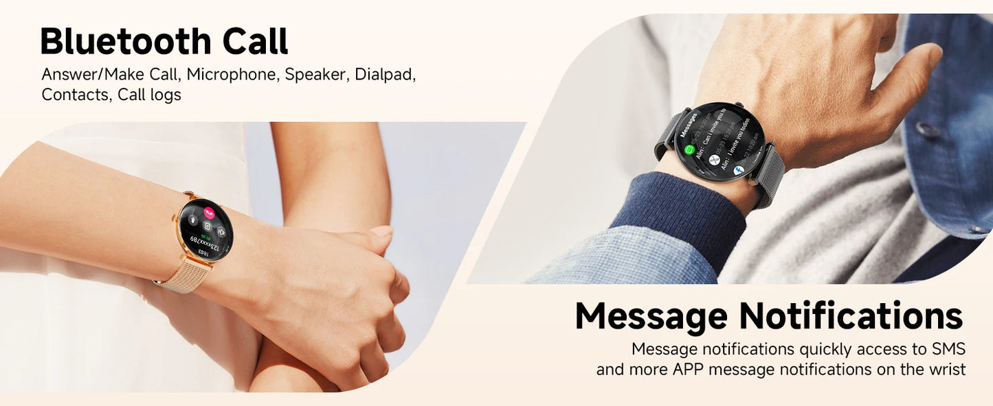 【 Amoled 】 2025 Women'S Smart Watch, 1.43 Hd Screen, Ip68 Waterproof Sports Fitness Watch, With Heart Rate, Suitable For Android